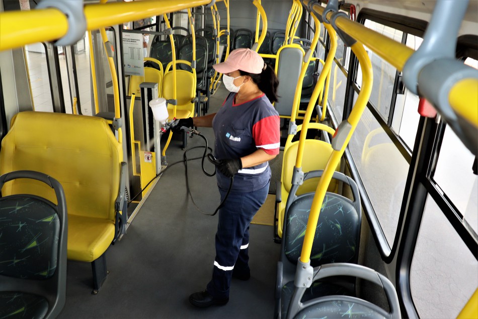 Seterb intensifica higienização dos veículos de Transporte Coletivo 