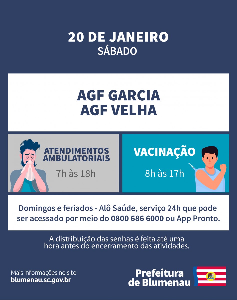 Atendimento ambulatorial segue nos AGFs Garcia e Velha
