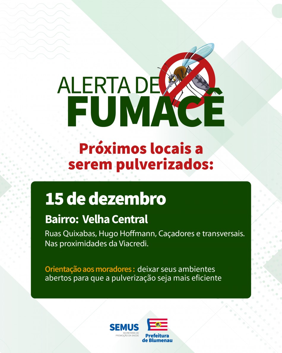 Combate à dengue: alerta de fumacê