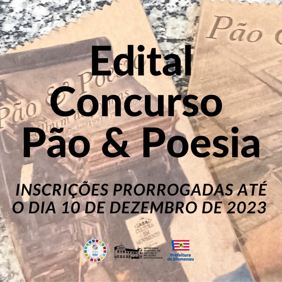 Cultura amplia prazo para inscrições ao Concurso Pão & Poesia