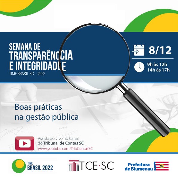 Blumenau apresentará dois cases na Semana da Transparência do TCE-SC