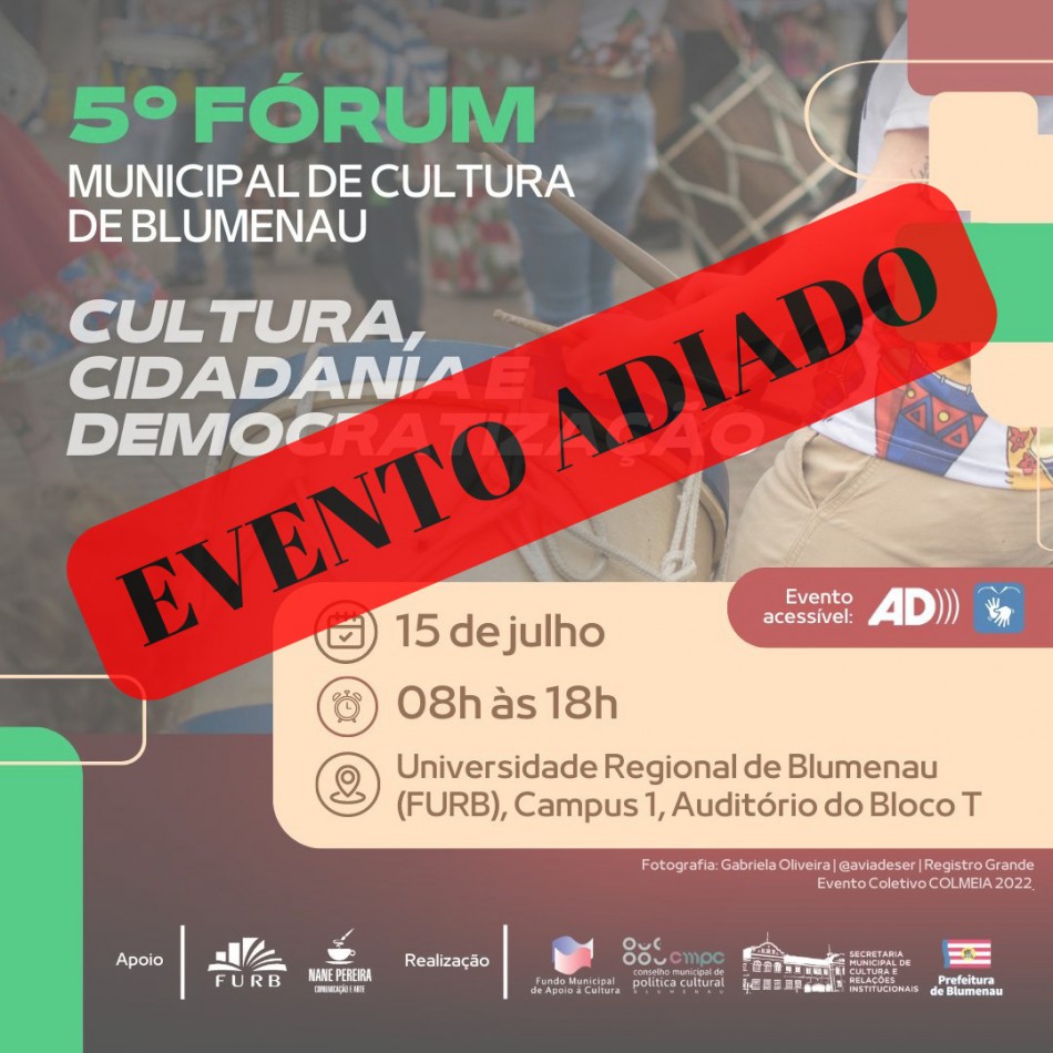 Fórum e Conferência Municipal de Cultura são adiados