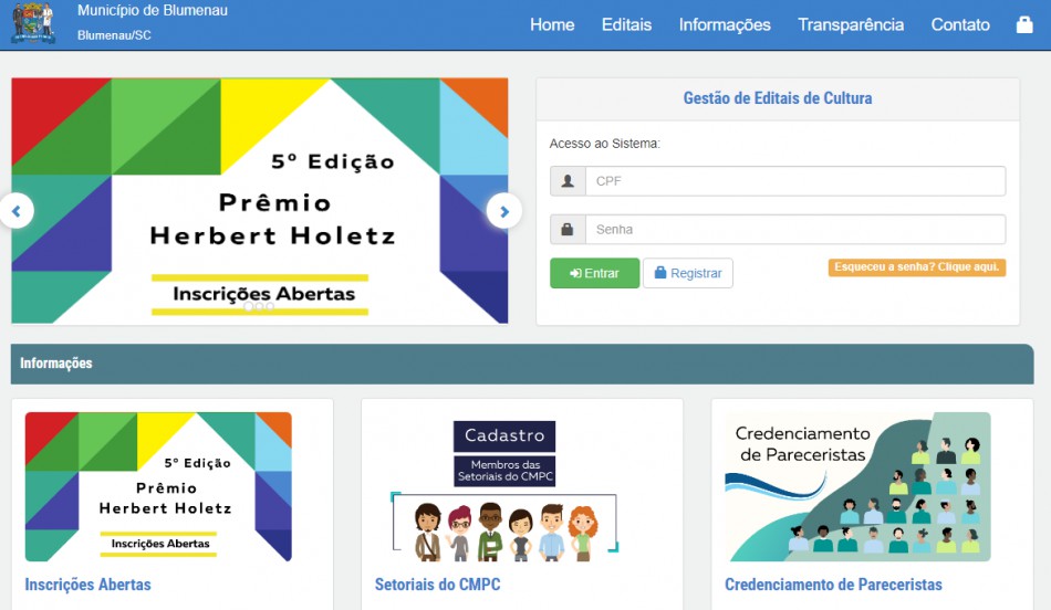 Blumenau ganha plataforma de gestão de editais