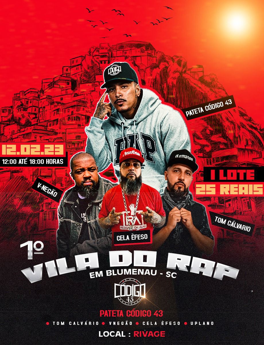 1º Vila do Rap vai embalar a cidade no dia 12 de fevereiro