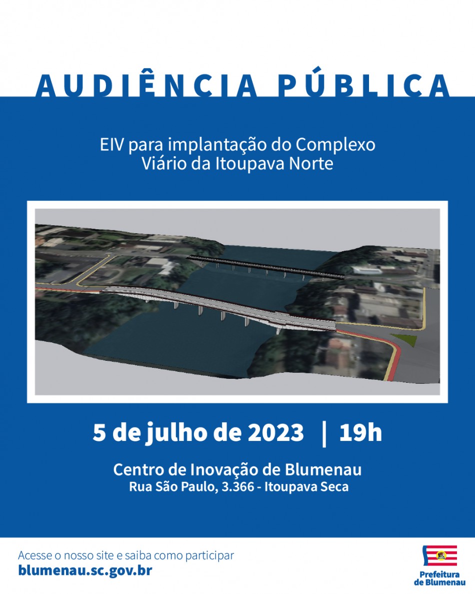 Município promove audiência pública para aprovação de EIV de novo Complexo Viário na Itoupava Norte