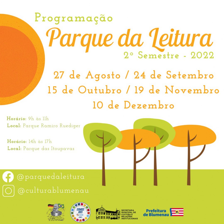 Cultura divulga calendário do Parque da Leitura no segundo semestre