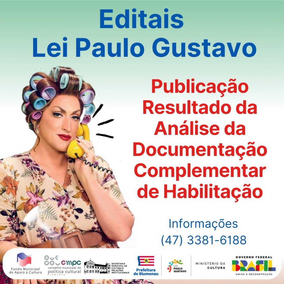 Lei Paulo Gustavo habilita 31 projetos culturais em Blumenau