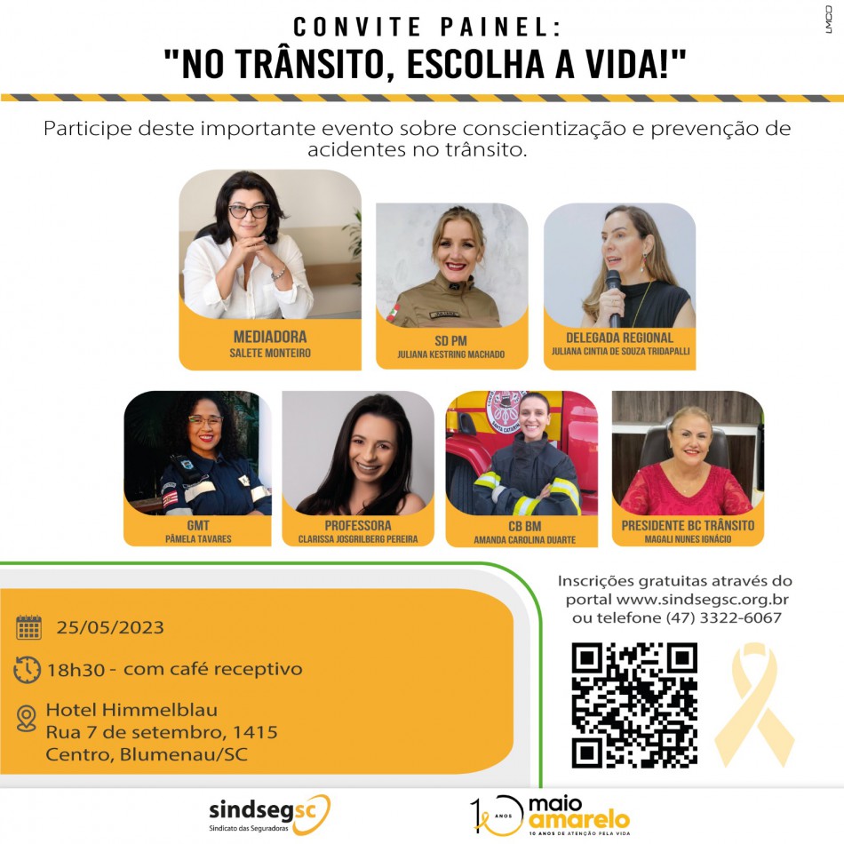 Maio Amarelo conta com painel sobre trânsito e outras ações abertas à população nesta semana