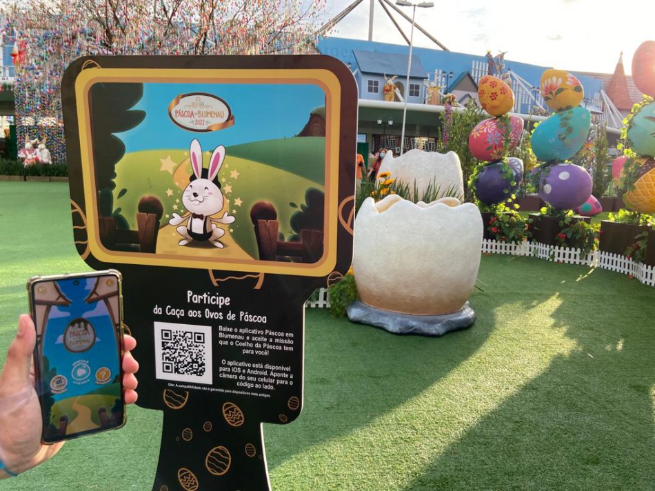 Páscoa em Blumenau promove caça aos ovos em realidade aumentada