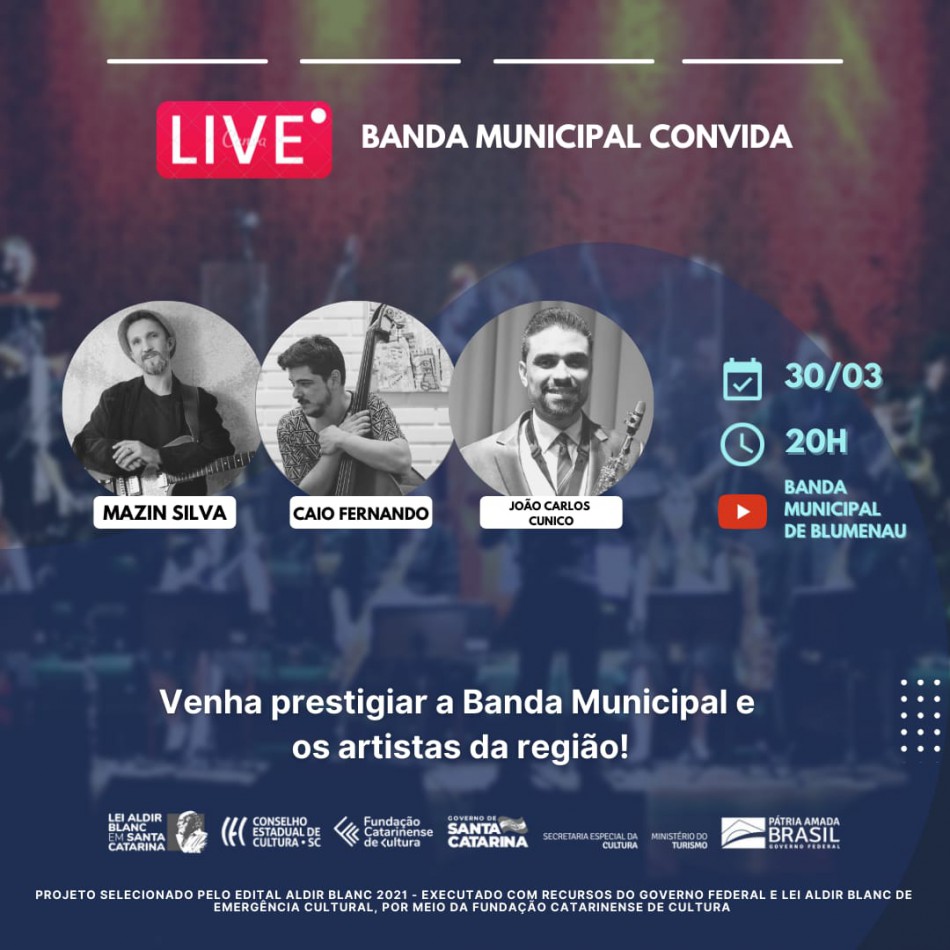 Projeto Banda Municipal Convida vai ao ar nesta quarta-feira