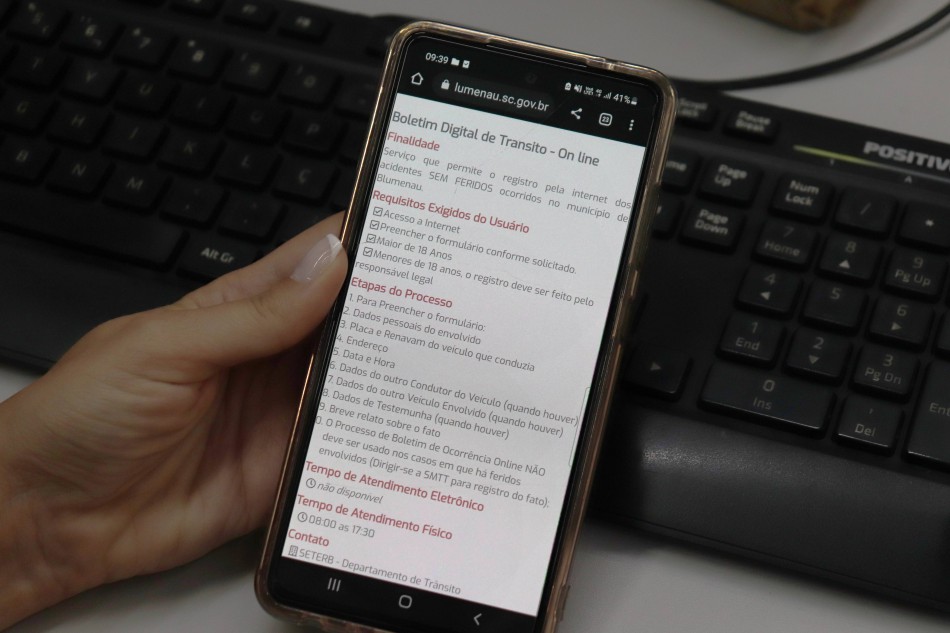 Blumenau disponibiliza registro de boletins de ocorrência e emissão de autorização de trânsito via internet