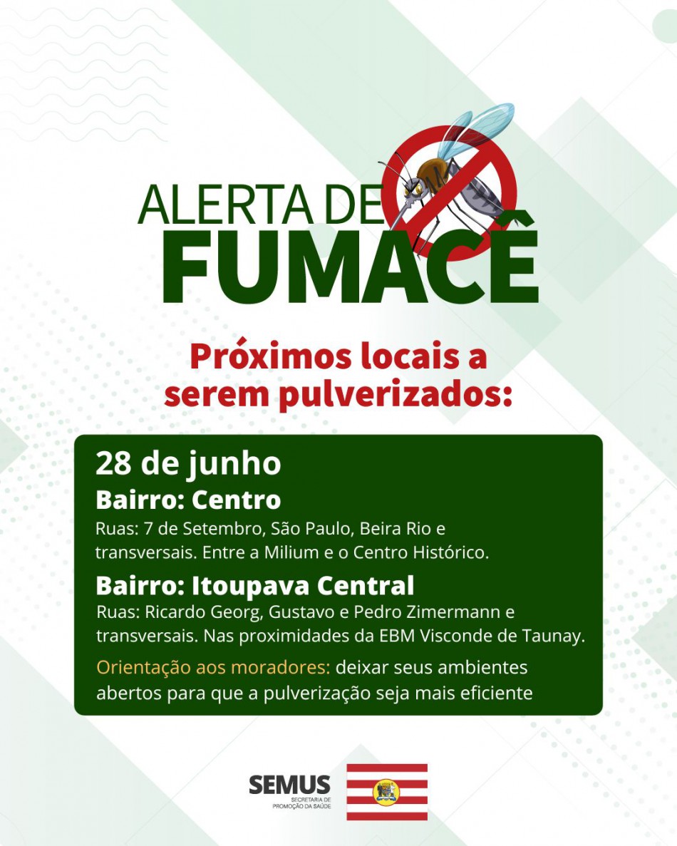 Combate à dengue: alerta de fumacê