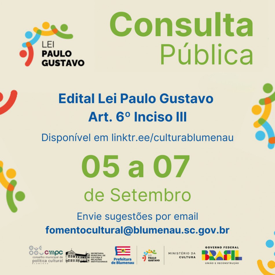 Lei Paulo Gustavo abre período para consulta pública