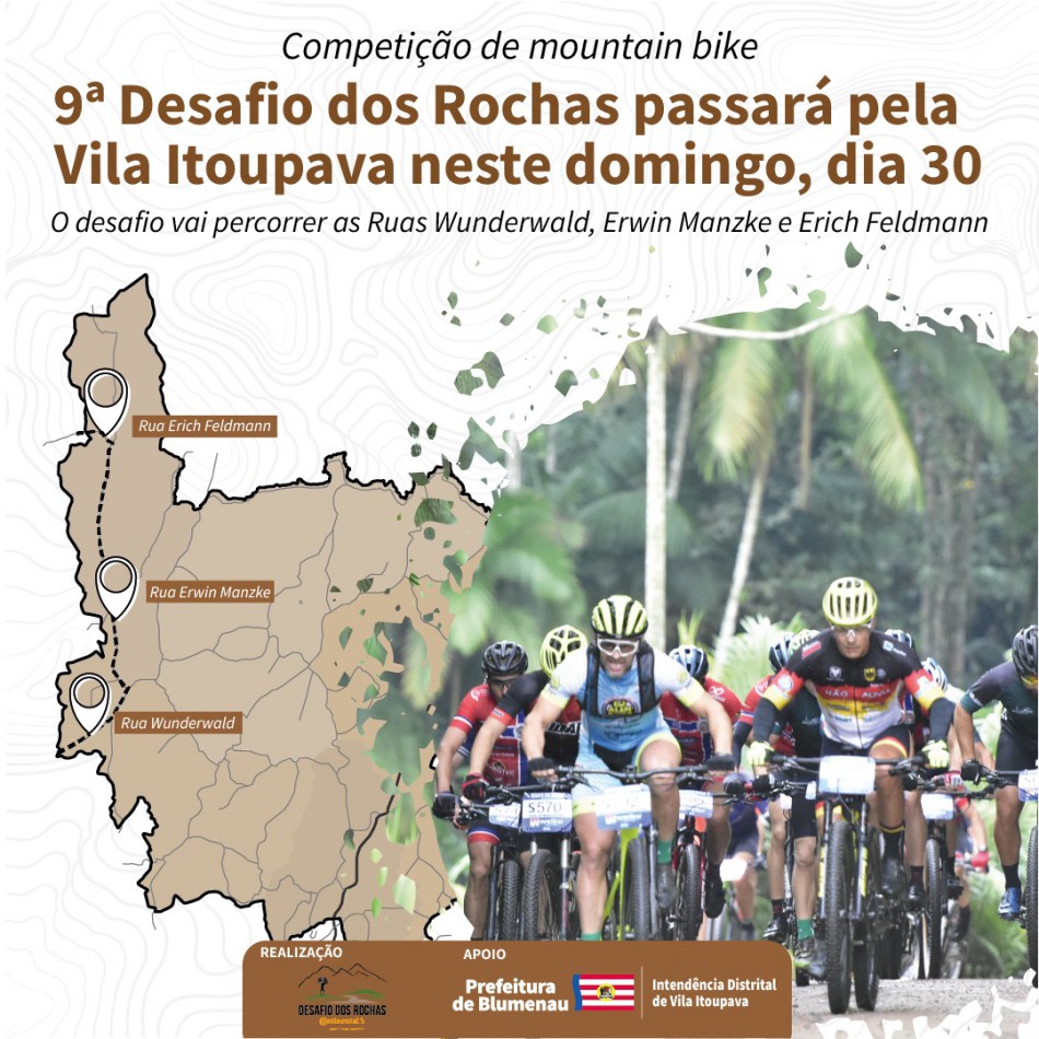 Blumenau recebe '9º Desafio dos Rochas' de Mountain Bike neste fim de semana