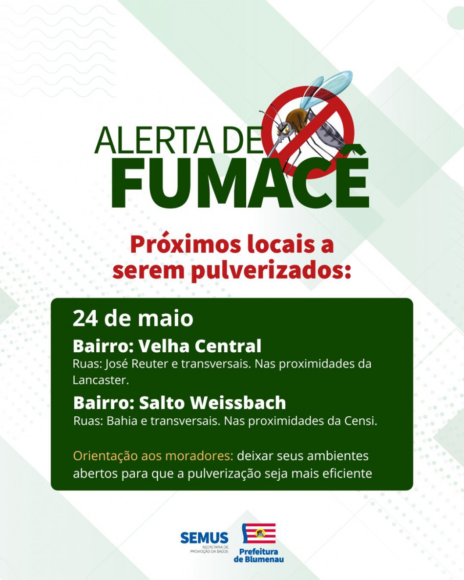 Combate à dengue: alerta de fumacê