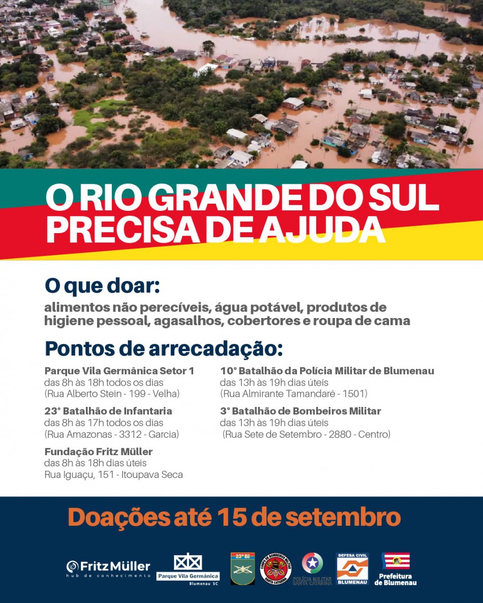 Prefeitura de Blumenau promove ação humanitária em prol das famílias gaúchas atingidas