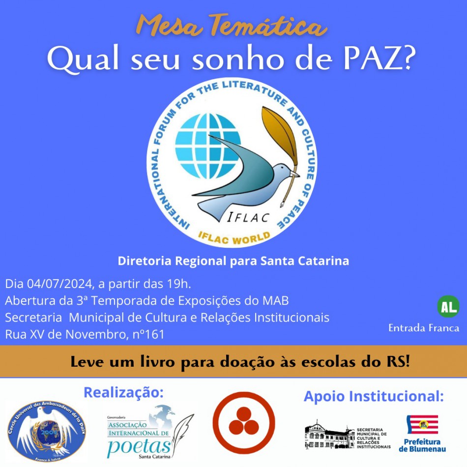 Museu de Arte de Blumenau tem programação temática sobre a paz