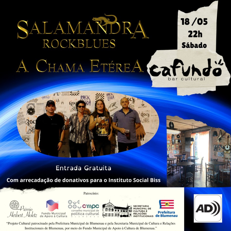 Banda Salamandra Rockblues lança EP neste sábado