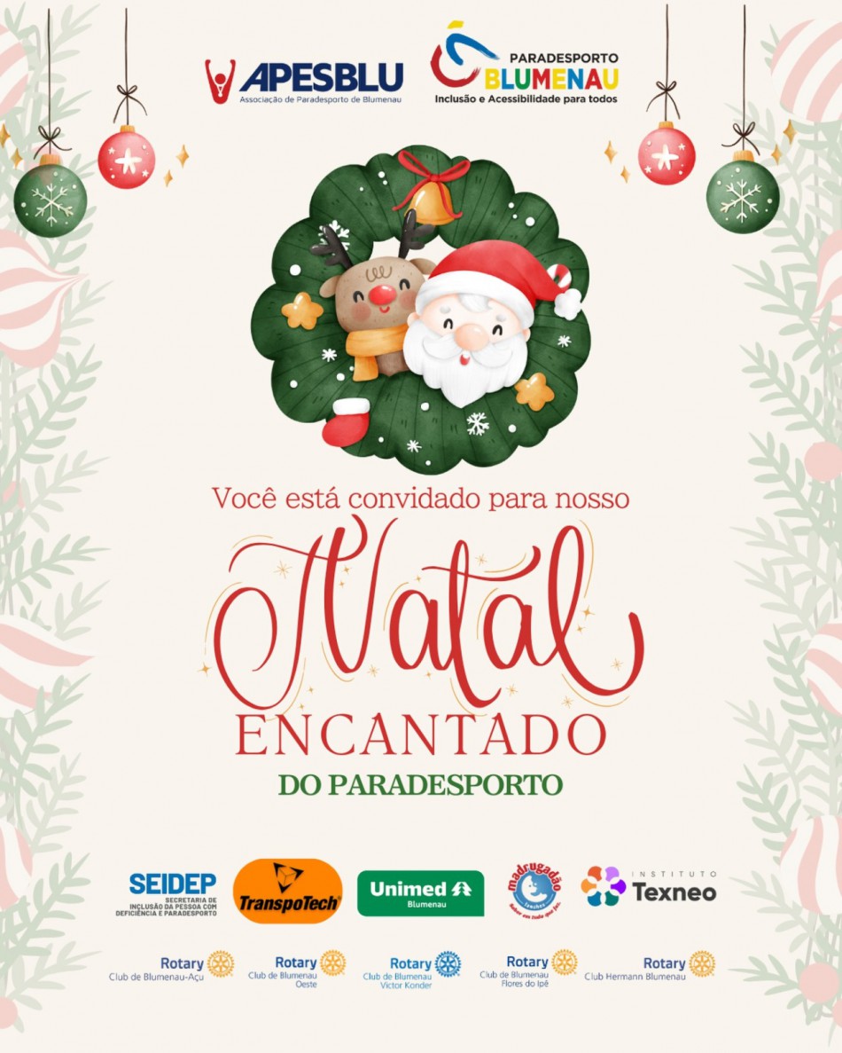 Paradesporto de Blumenau promove edição 2025 do Natal Encantado