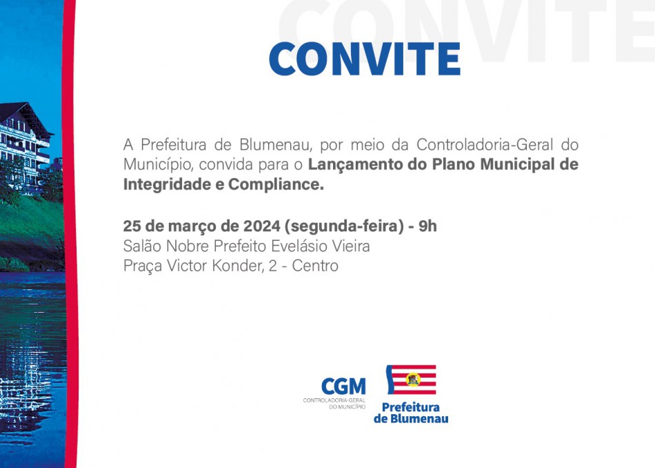 Prefeitura de Blumenau promove o lançamento do Plano Municipal de Integridade e Compliance