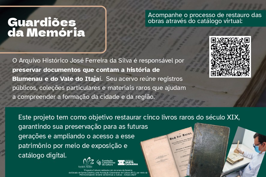 Exposição no Mausoléu Dr. Blumenau revela bastidores da restauração de obras raras