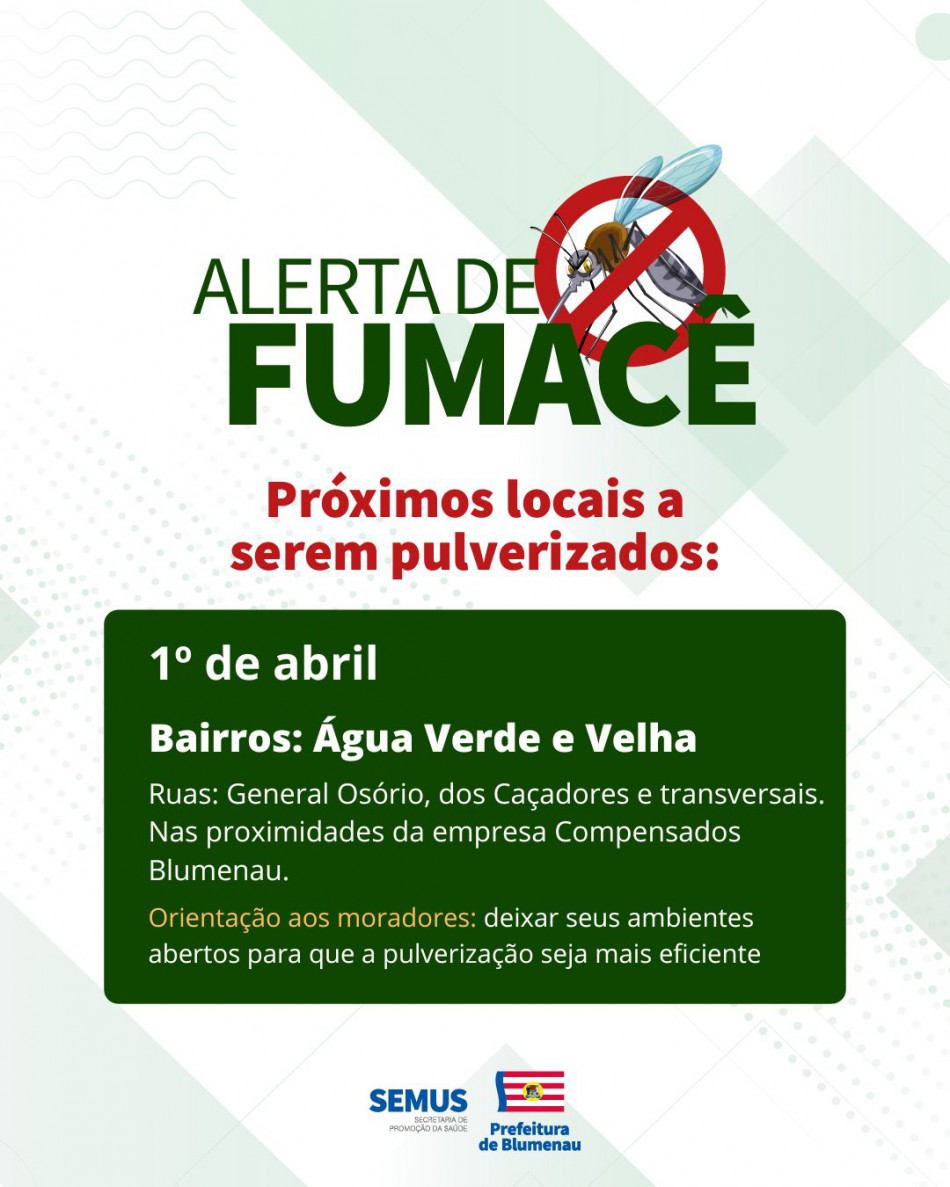 Combate à dengue: alerta de fumacê