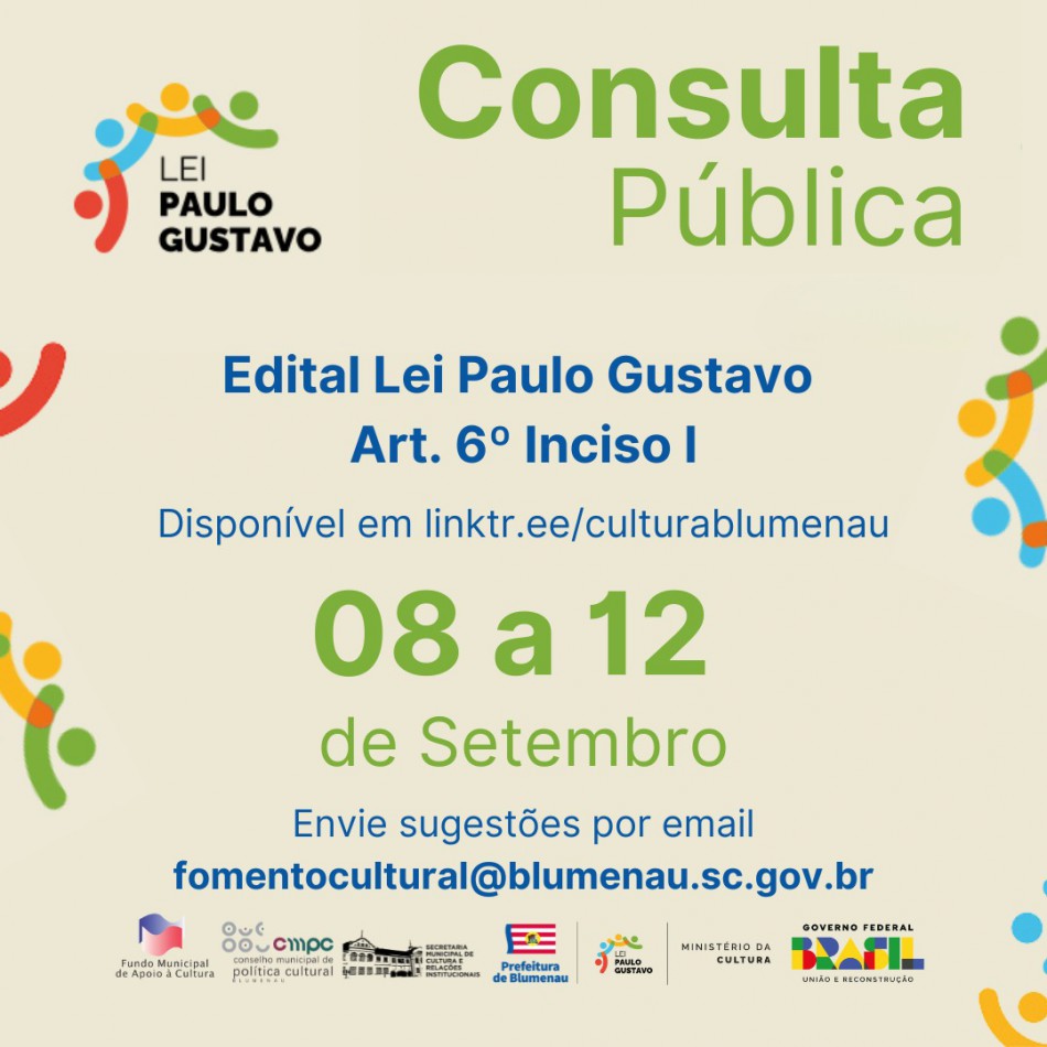 Edital Paulo Gustavo está disponível para sugestões