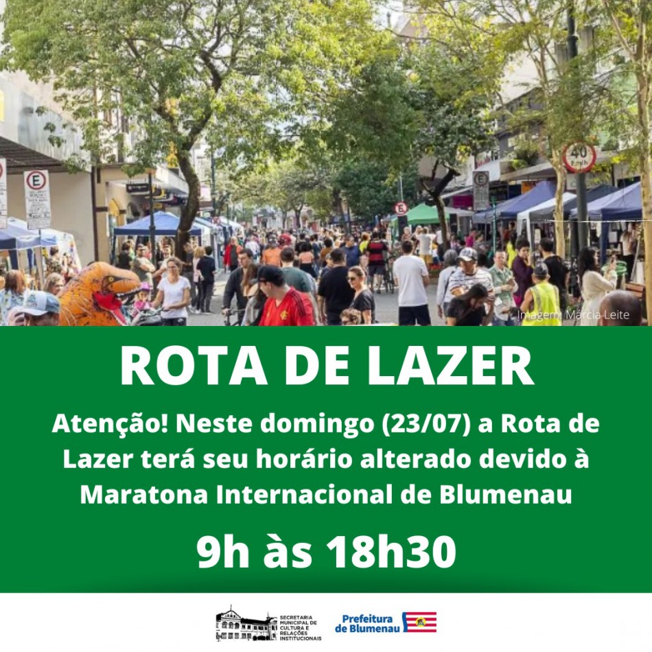 Maratona Internacional de Blumenau altera horário da Rota de Lazer
