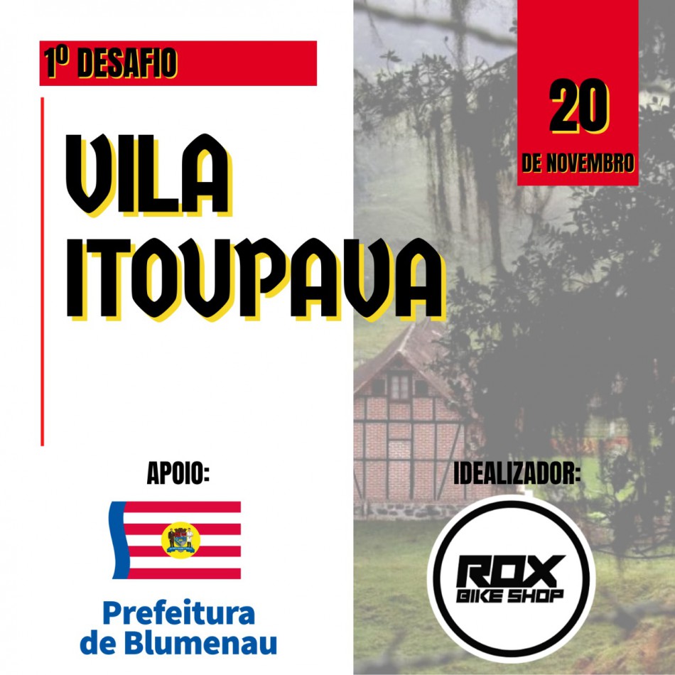 1º Desafio da Vila Itoupava de cicloturismo acontece neste domingo, dia 20 