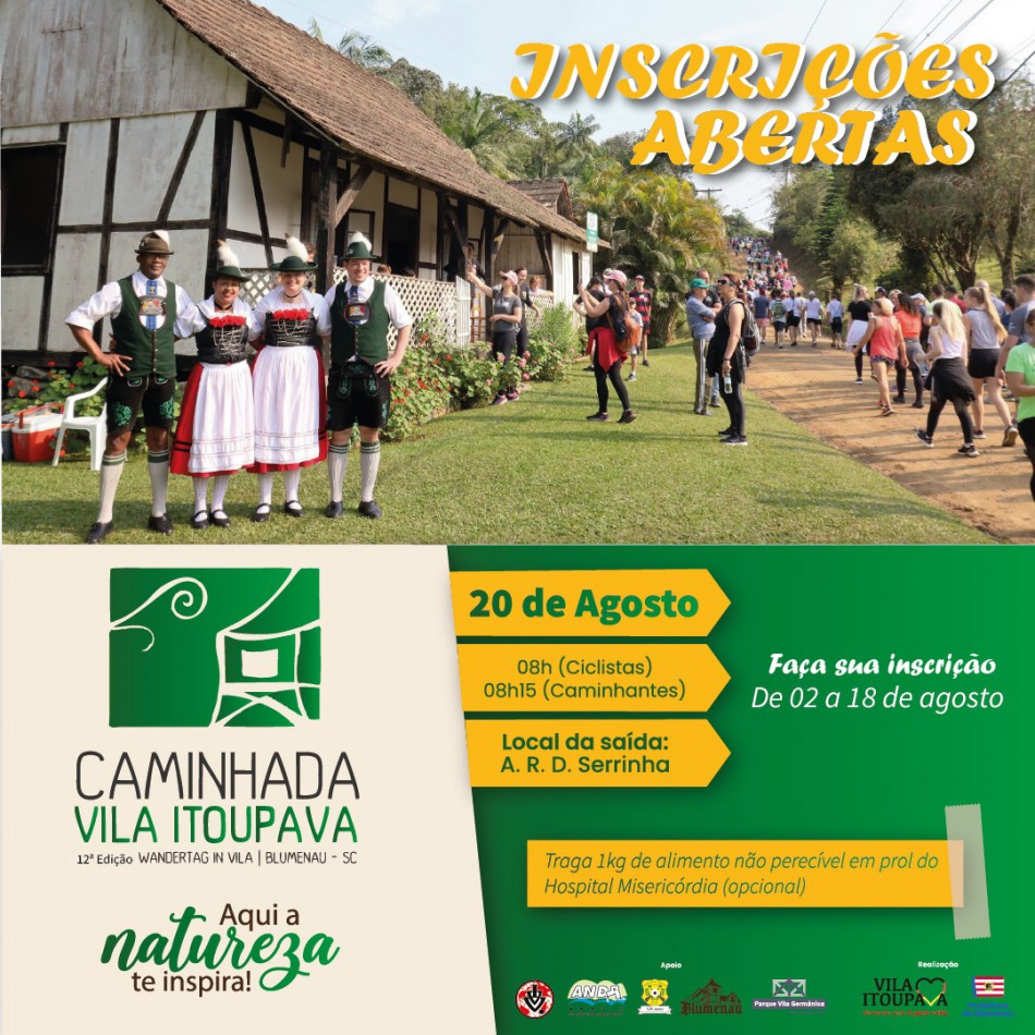Blumenau abre inscrições para a Caminhada Ecológica e Cultural da Vila Itoupava