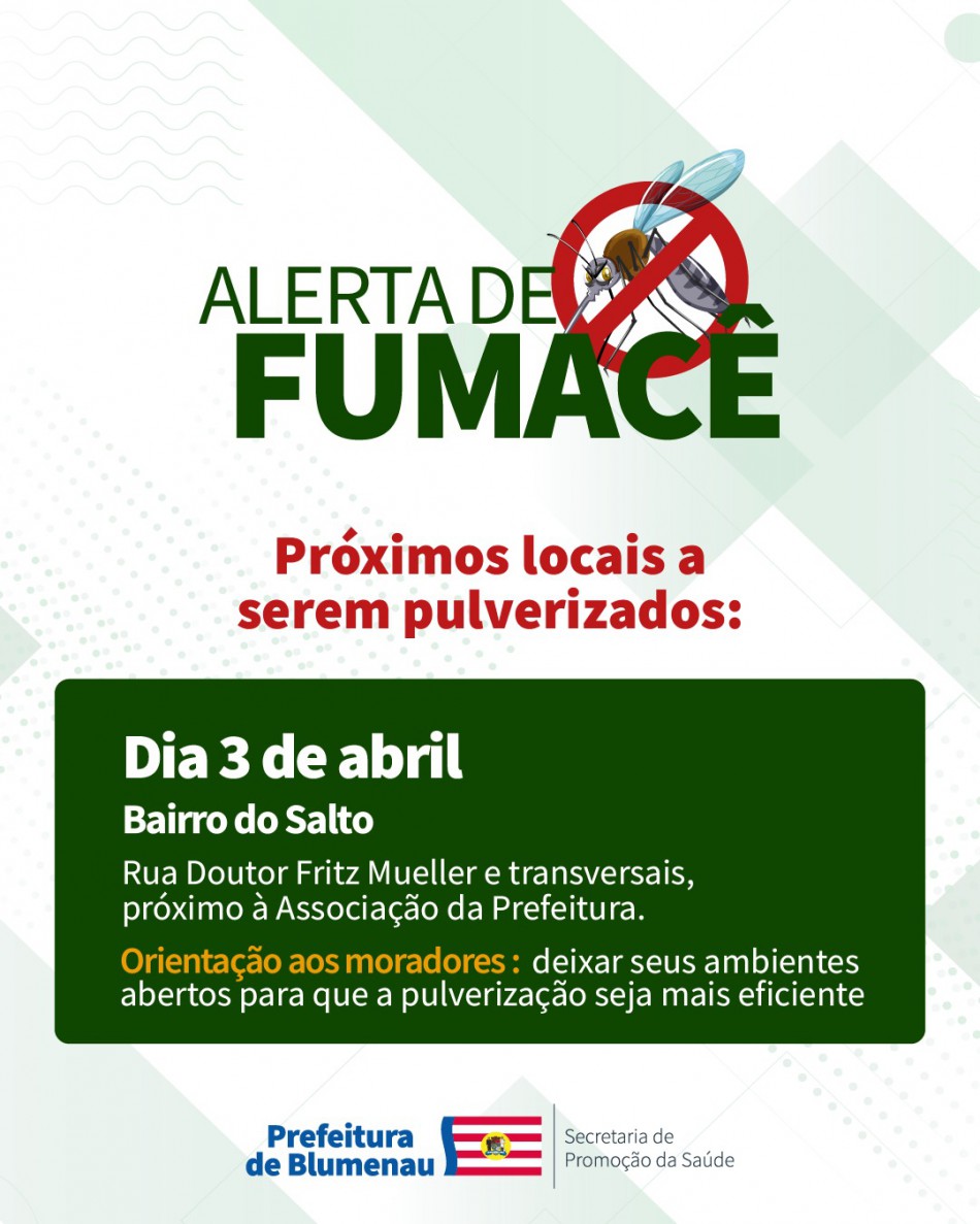 Combate à Dengue: alerta de fumacê