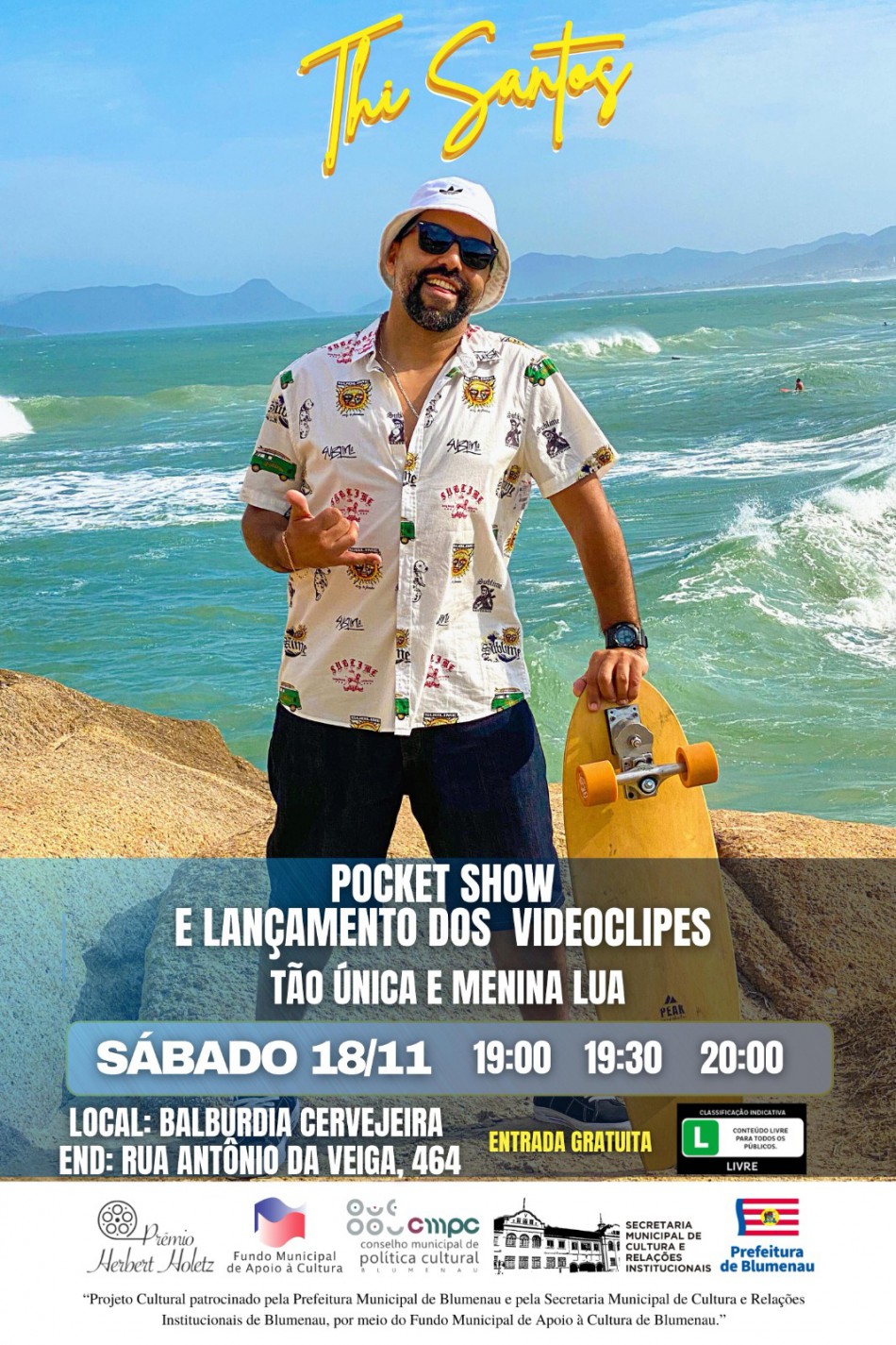 Músico Thi Santos lança videoclipes na Itoupava Seca