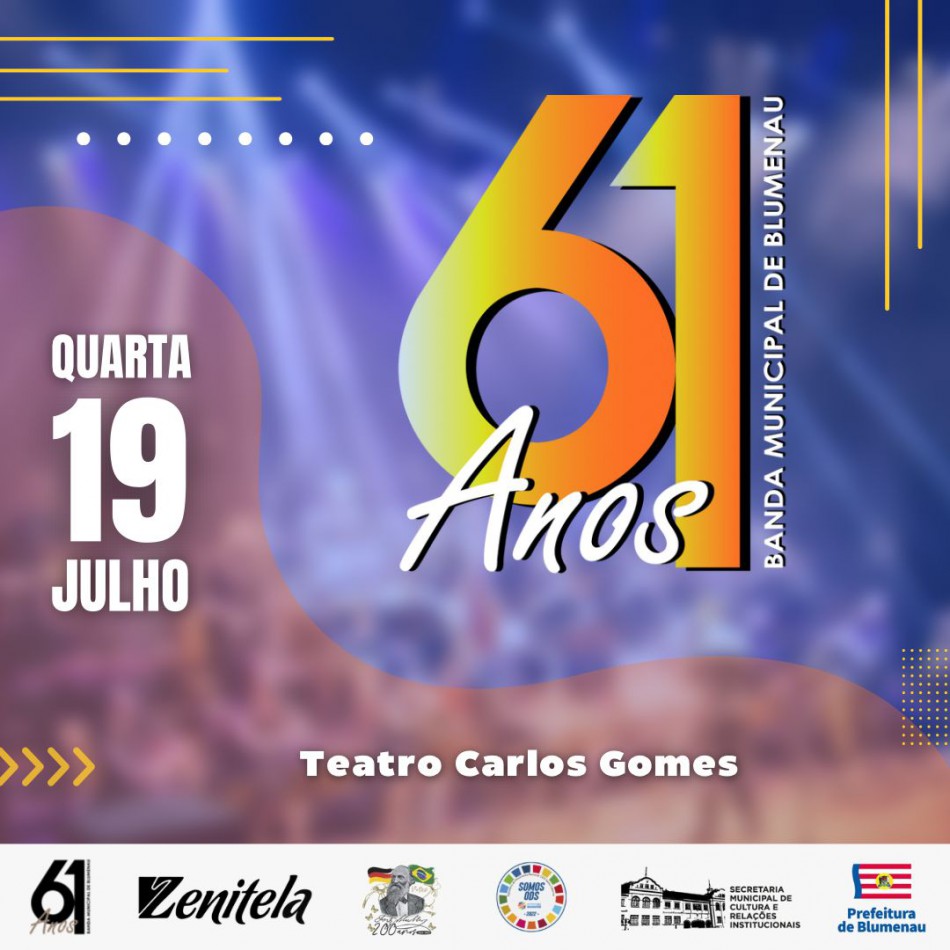 Ingressos para os 61 anos da Banda Municipal estão à venda