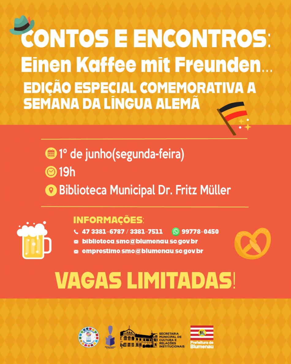 Contos e Encontros de junho comemora a Semana da Língua Alemã na Biblioteca Municipal