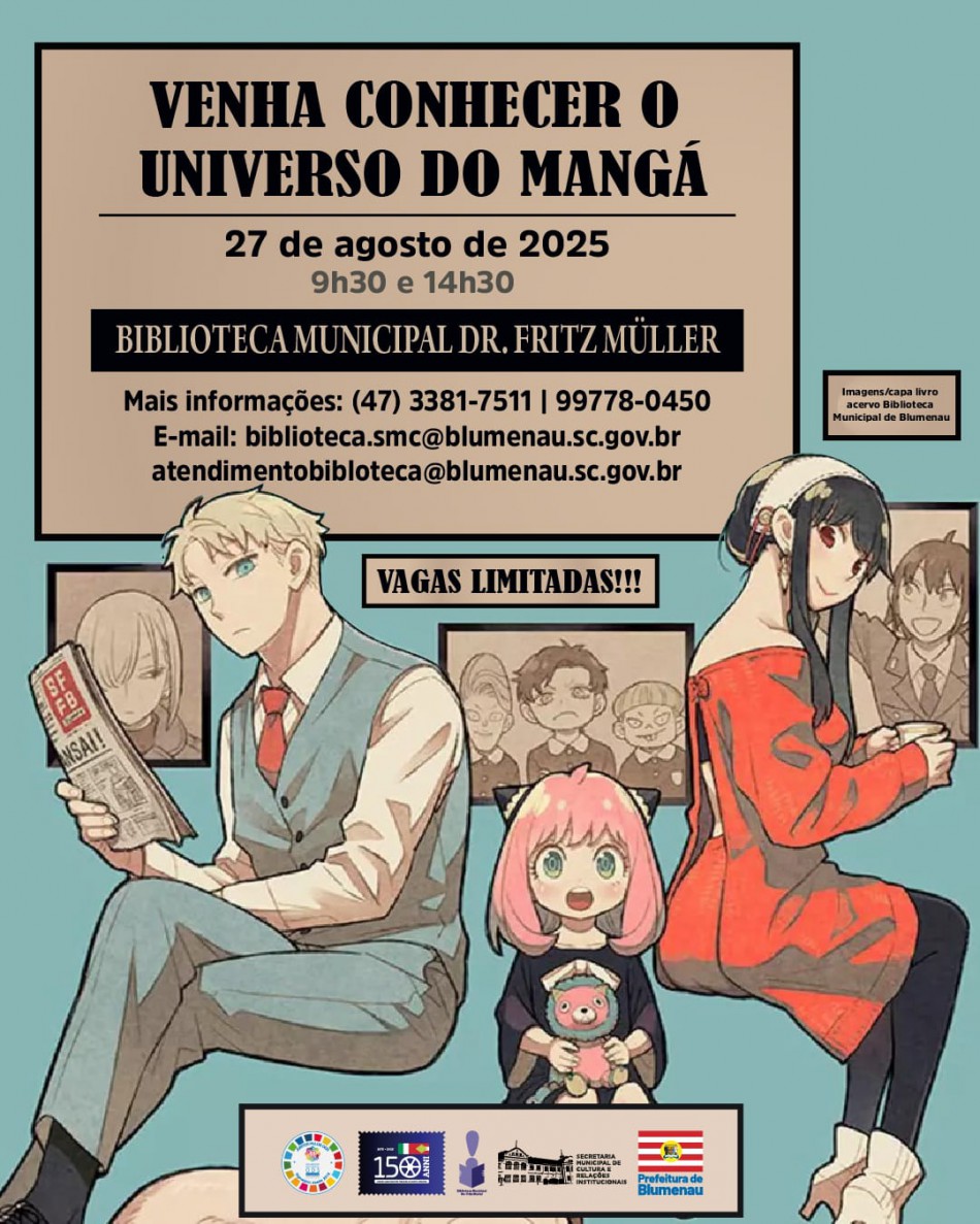 Biblioteca Dr. Fritz Müller promove roda de conversa sobre o mangá nesta quarta-feira, dia 27