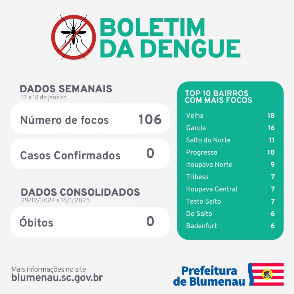 Boletim Dengue - 12 a 18/1/2025