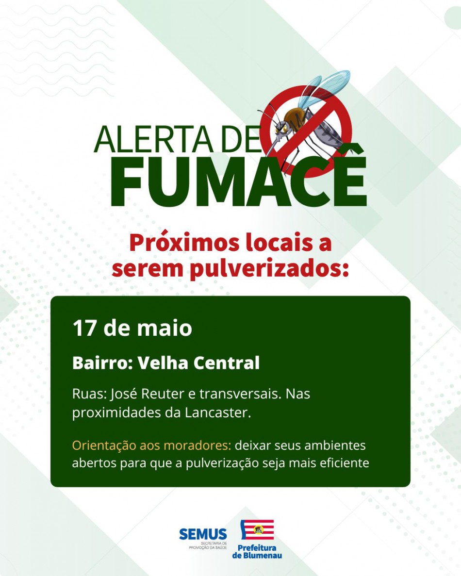 Combate à dengue: alerta de fumacê