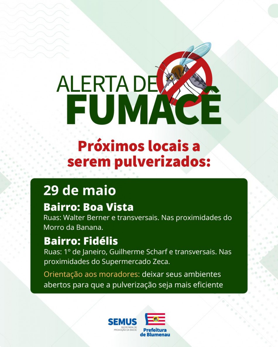 Combate à dengue: alerta de fumacê