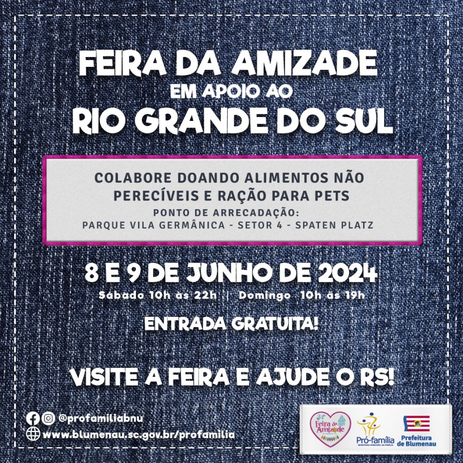 Feira da Amizade tem ponto de coleta de donativos para o Rio Grande do Sul